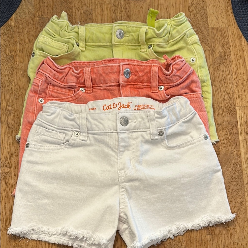 Cat & Jack White and Pink Shorts Casual Summer Style